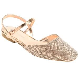 JOURNEE COLLECTION NYSHA SQUARE TOE BALLET FLATS IN BRONZE NWOB WOMEN'S SIZE NW9